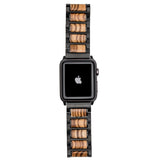 Black Stainless Steel + Zebrawood 38-40mm 42-44mm Apple Watch Bands - Series 1,2,3,4,5 Apple Watch Bands HAVERN Woodworks