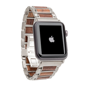 Stainless Steel + Walnut | 38-40mm 42-44mm Apple Watch Band | Series 1,2,3,4,5 Apple Watch Bands HAVERN Woodworks