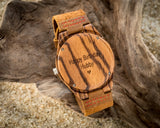 The Woodland Red | Wooden Watch Leather Band Watches HAVERN Watches